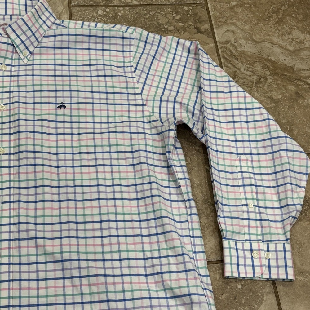 Brooks Brothers Mens XL Traditional‎ Non-Iron Stretch Tattersall Check Shirt - Picture 3 of 16